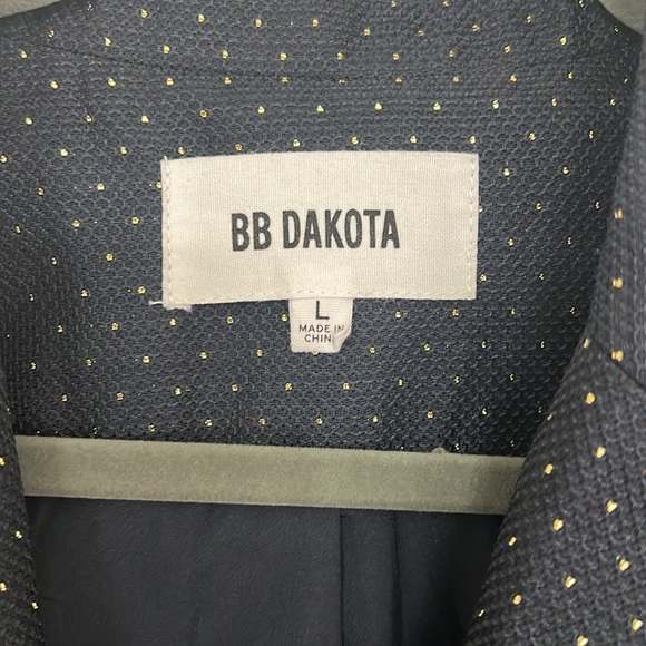 BB Dakota Navy & Gold Polka Dot Blazer - Picture 3 of 7